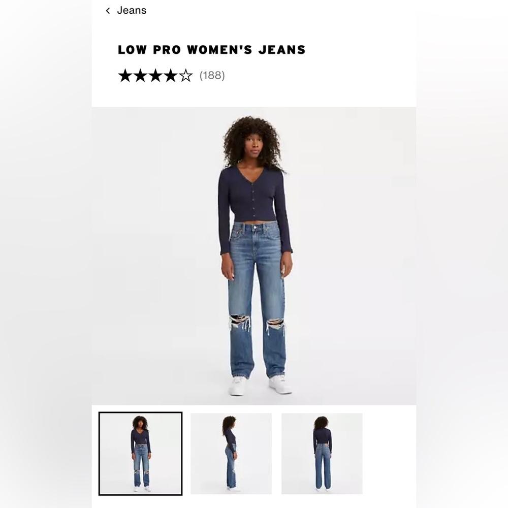 LEVI'S low pro straight size 28 distressed jeans